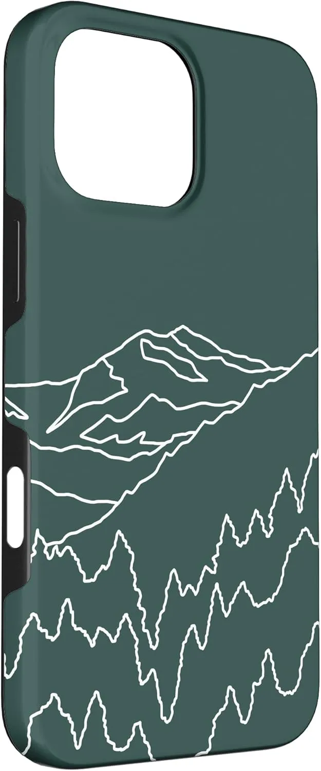 iPhone 16 Pro Max Mountain Woodland Nature Abstract Landscape Forest Green Case