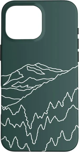 iPhone 16 Pro Max Mountain Woodland Nature Abstract Landscape Forest Green Case