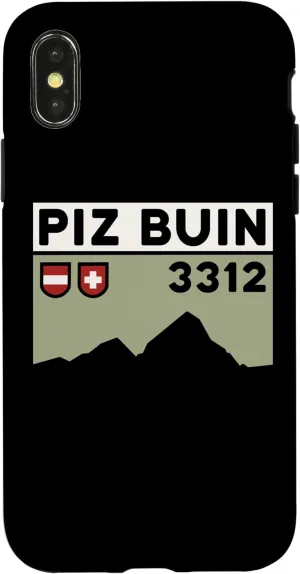 iPhone X/XS Mount Piz Buin Hike Swiss Austrian Climbing Hiking Gifts Case