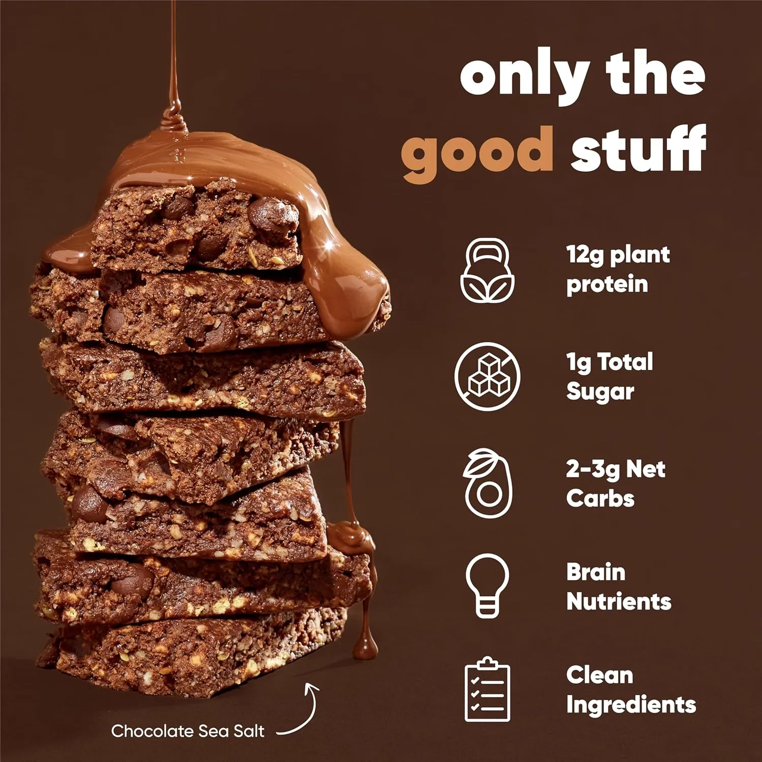 IQBAR Brain and Body Plant Protein Bars - Chocolate Lovers Variety - 12-Count Low Carb - Gluten Free, High Fiber, Vegan Snacks - Low Sugar Meal Replacement