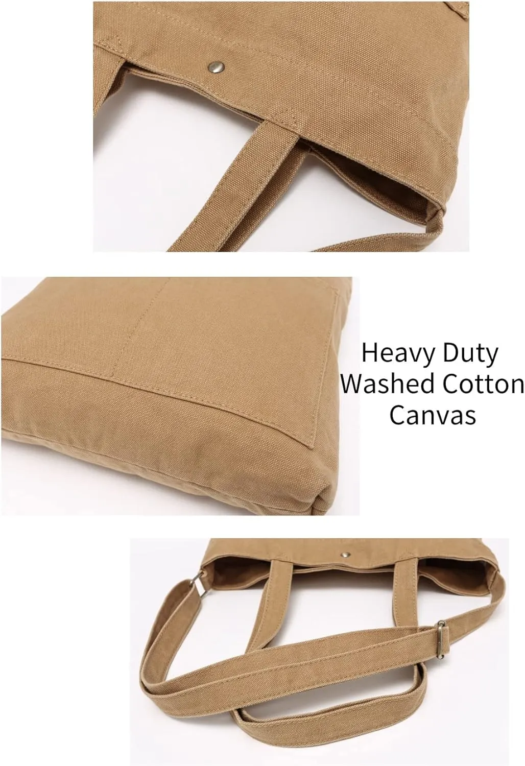 Jeelow Heavy Duty Canvas Travel Tote Handbag Shoulder Crossbody Bags Purse For Men & Women