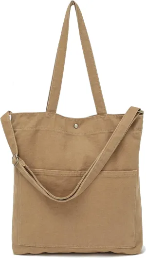 Jeelow Heavy Duty Canvas Travel Tote Handbag Shoulder Crossbody Bags Purse For Men & Women