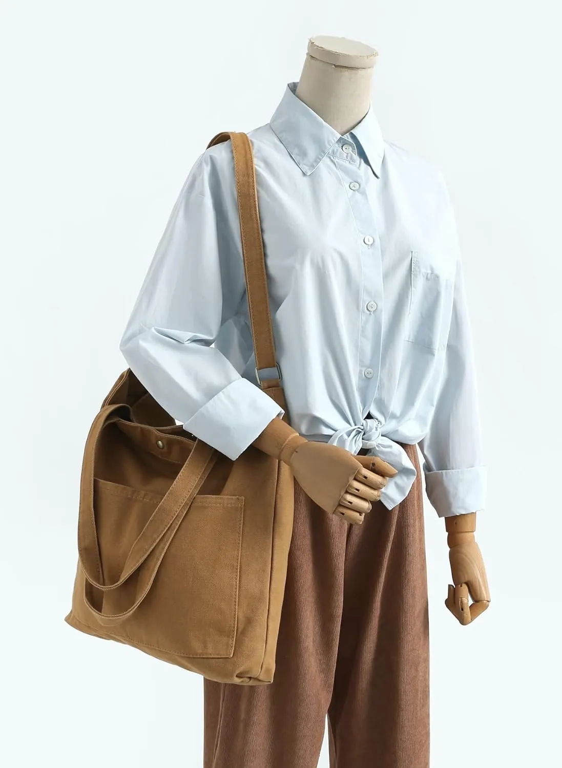 Jeelow Heavy Duty Canvas Travel Tote Handbag Shoulder Crossbody Bags Purse For Men & Women