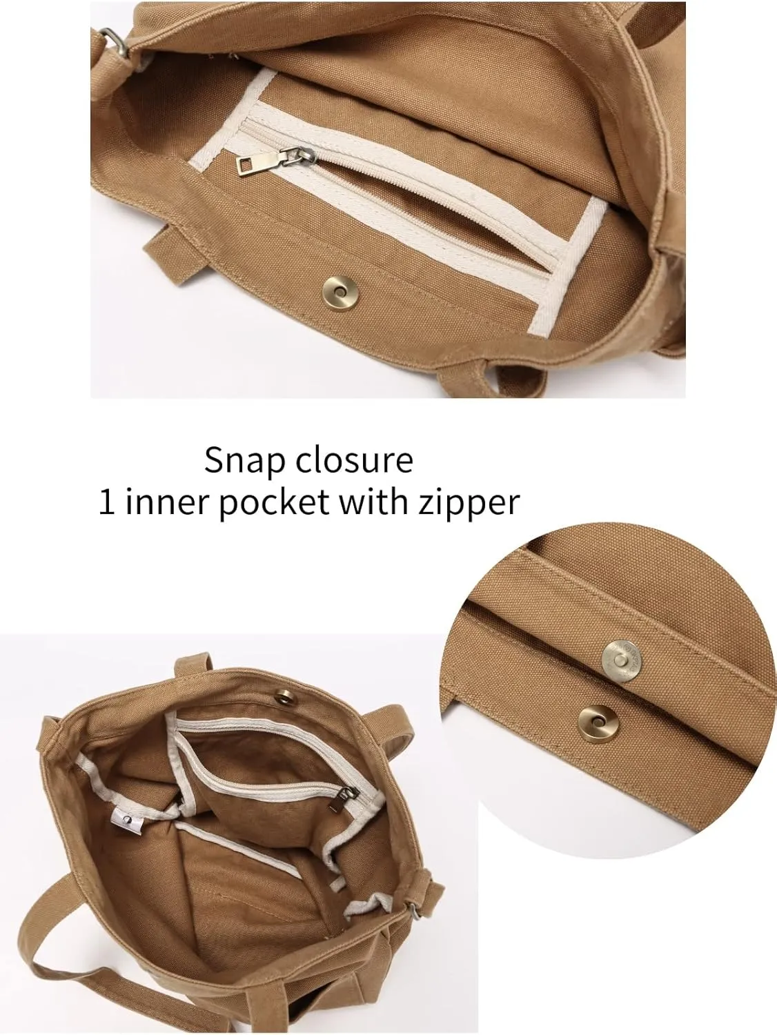 Jeelow Heavy Duty Canvas Travel Tote Handbag Shoulder Crossbody Bags Purse For Men & Women
