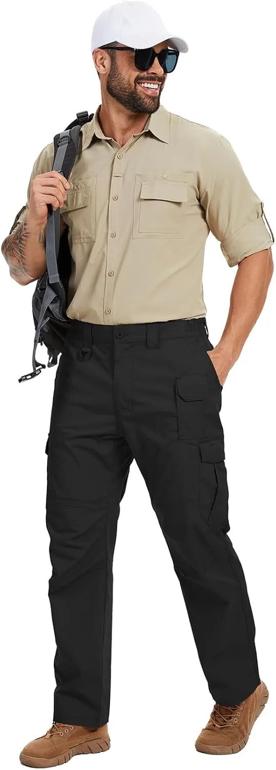 Jessie Kidden Men's Flex Stretch Tactical Pants, Water Resistant Ripstop Cargo Pants Lightweight BDU Outdoor Work Hiking