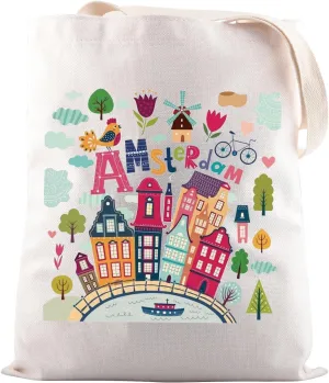 JNIAP Amsterdam Vacation Gift Amsterdam Netherlands Tote Bag Netherlands Travel Gift