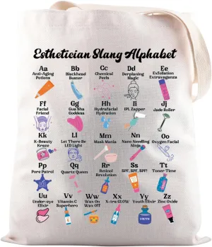 JNIAP Skin Therapist Gift Esthetician Slang Alphabet Tote Bag Medspa Skincare Specialist Gift
