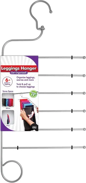 Jokari 6 in 1 Non Slip Space Saving Hanger for Leggings, Pants, Scarves and More. Maximize Storage and Hang Six Pairs of Slacks, Jeans, and Workout or Yoga Pants of Any Material Without Slipping Off.