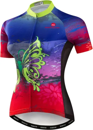 JPOJPO Womens Cycling Jersey,Bike Shirt Quick-Dry Breathable Reflective S-2XL Tops