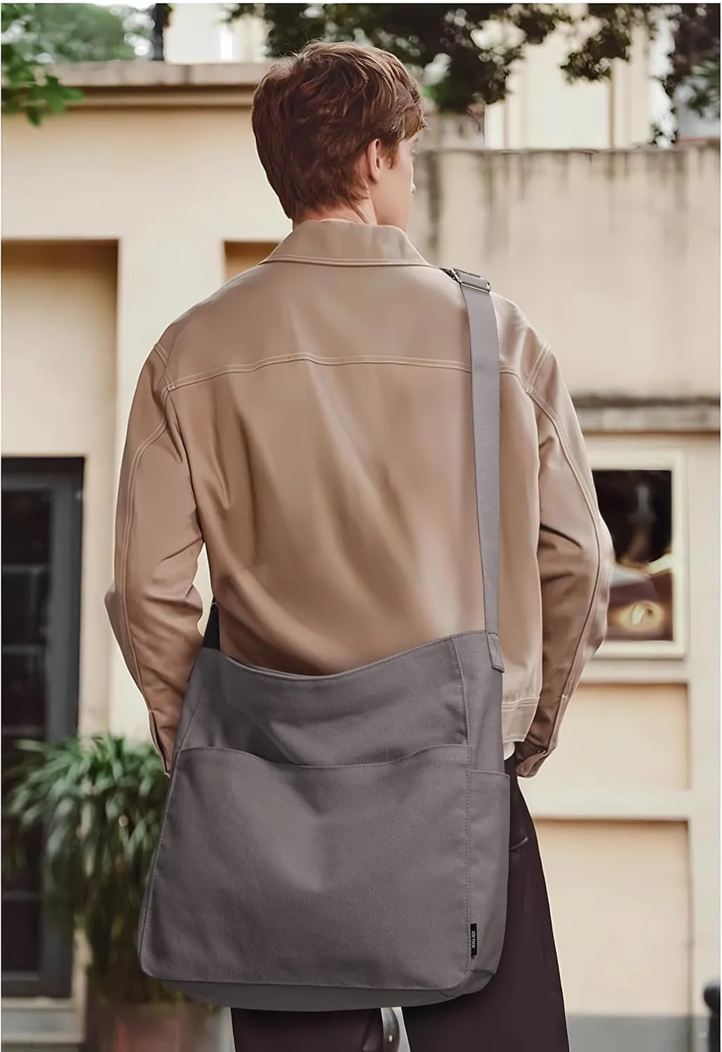 KALIDI Canvas Tote Bag Large Hobo Crossbody Shoulder Handbag Zipper Messenger Bag for Women or Men Casual College Work