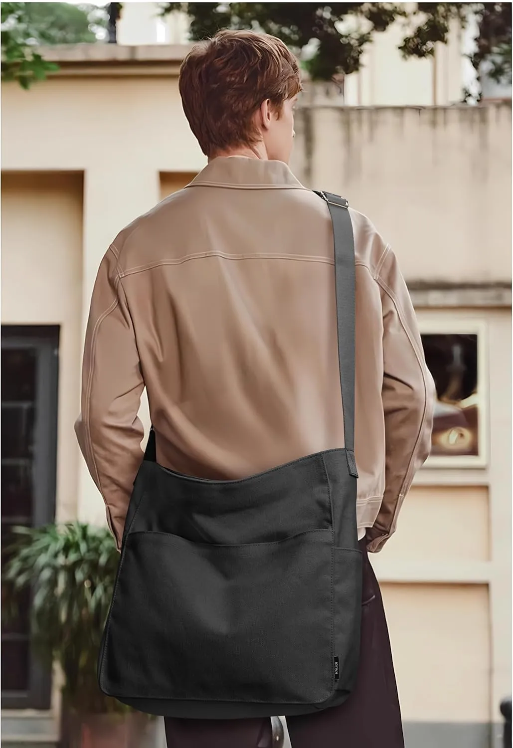 KALIDI Canvas Tote Bag Large Hobo Crossbody Shoulder Handbag Zipper Messenger Bag for Women or Men Casual College Work