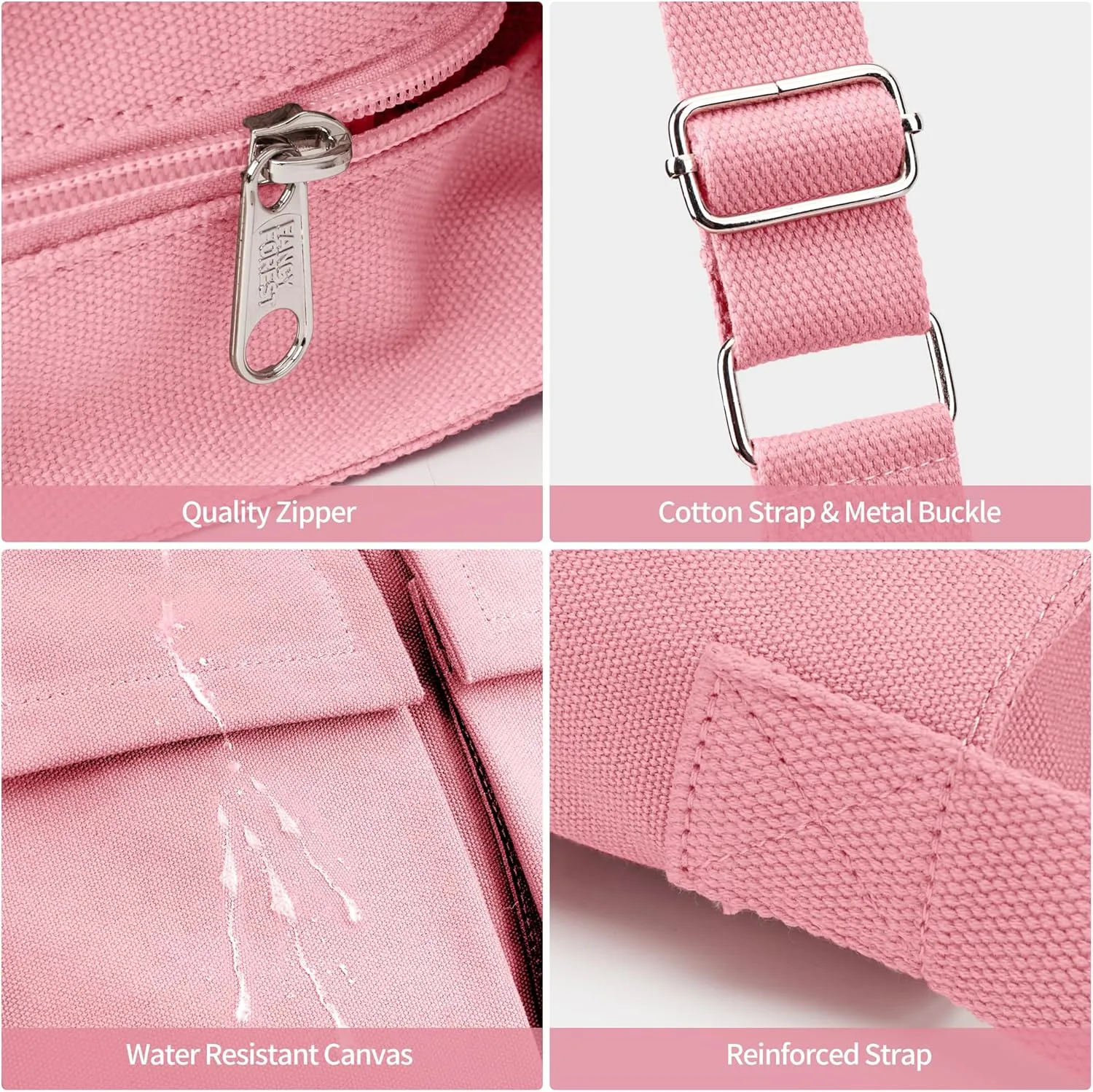 KALIDI Canvas Tote Bag Messenger Bag, Large Crossbody Bag for Women or Men, Casual Canvas Shoulder Bag for College Work Daily