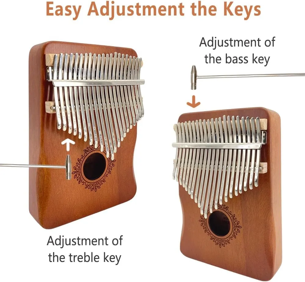 Kalimba 21 Keys Thumb Piano Music Gift for Beginners & Adults Mahogany Finger Piano with Tune Hammer, Instruction, Carrying Bag