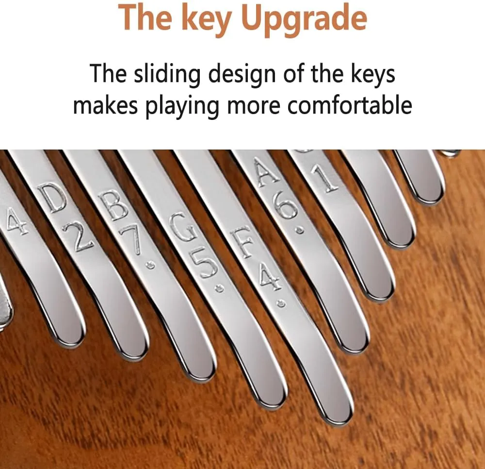 Kalimba 21 Keys Thumb Piano Music Gift for Beginners & Adults Mahogany Finger Piano with Tune Hammer, Instruction, Carrying Bag