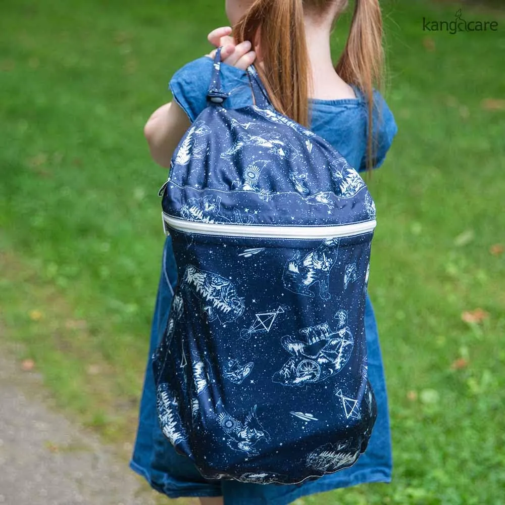 Kanga Care Wet Bag Seam Sealed Waterproof 3D Dimensional for Baby Cloth Diapers, Travel, Beach, Pool, Gym, Swim | Shine Bright