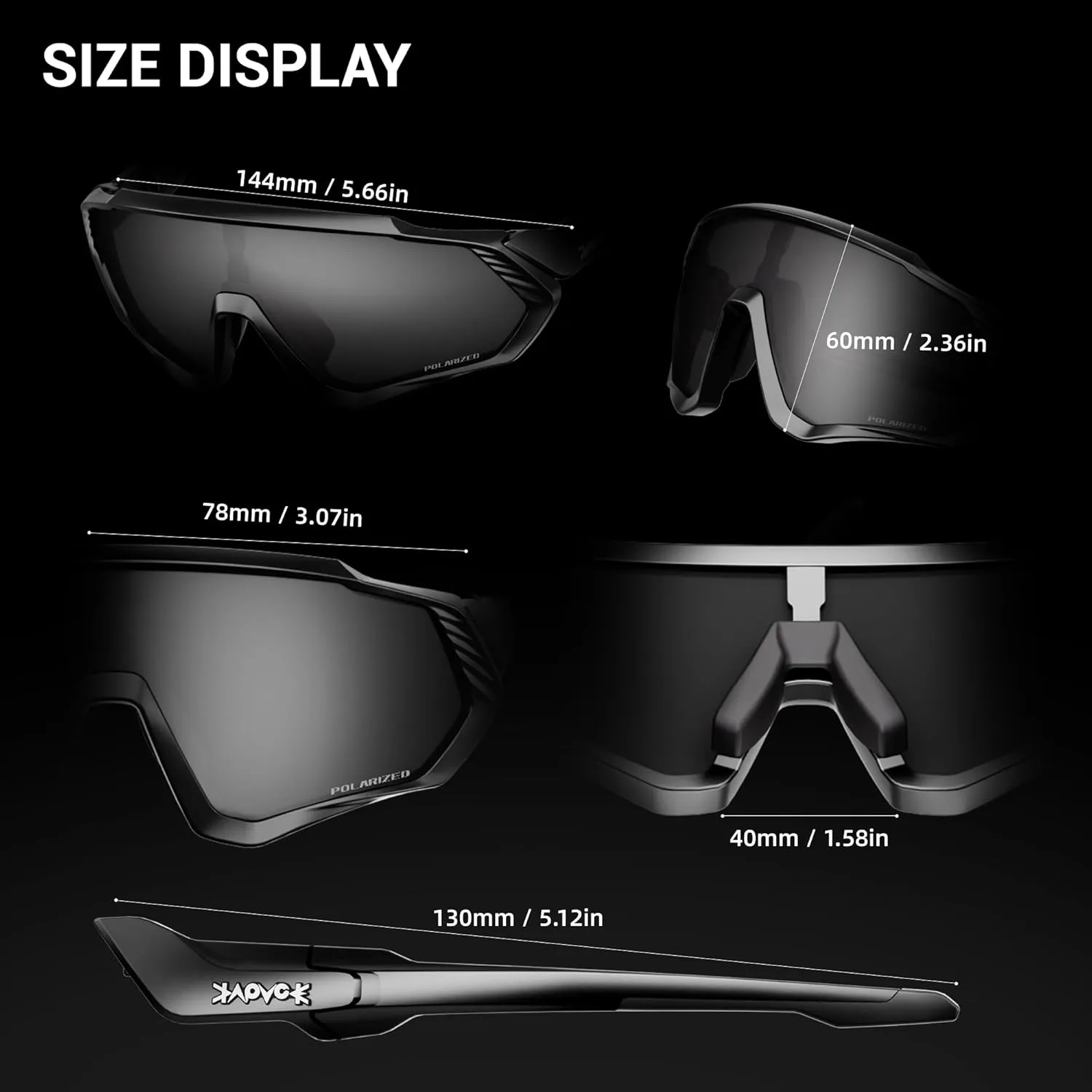 KAPVOE Cycling Glasses Men Women Polarized Sports Sunglasses With 1 Lens Or 5 Lenses MTB Mountain Bike Eyewear - K9408