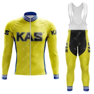 KAS Yellow Retro Long Sleeve Cycling Set (With Fleece Option)