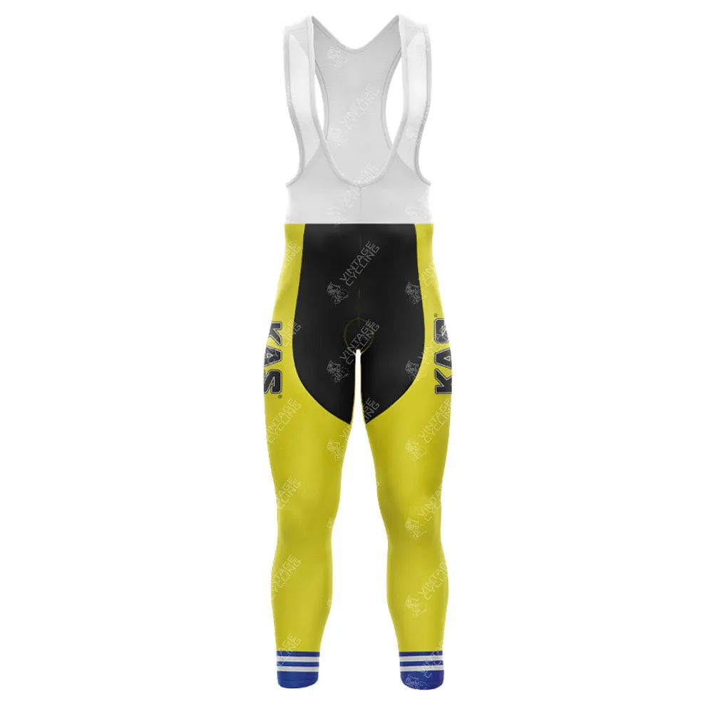 KAS Yellow Retro Long Sleeve Cycling Set (With Fleece Option)