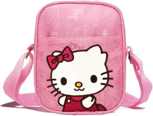 Kawaii Cute Pink Mini Purse for Girls, Canvas Stuff Wallet and Small Crossbody Bag