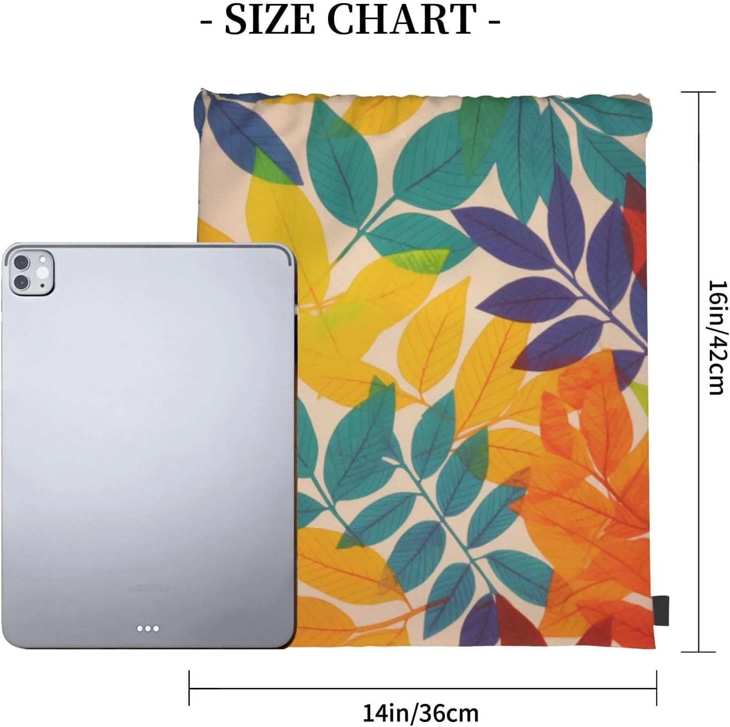 KHiry Drawstring Backpack Waterproof String Bag Multicolor leaves Drawstring Sackpack Gym Bag for Man Woman