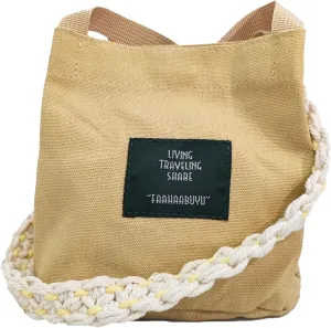 kiido Women's Small Crossbody Shoulder bag Cute Boho Tote handbag With Removable Multi-uses Macrame Strap