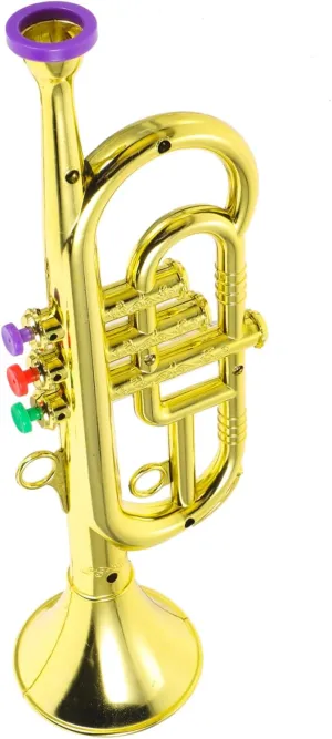 Kisangel 1pc Realistic Musical Trumpet Toy for Educational Instrument Plaything Safe Electroplated Design for Skill Development and Imaginative Play