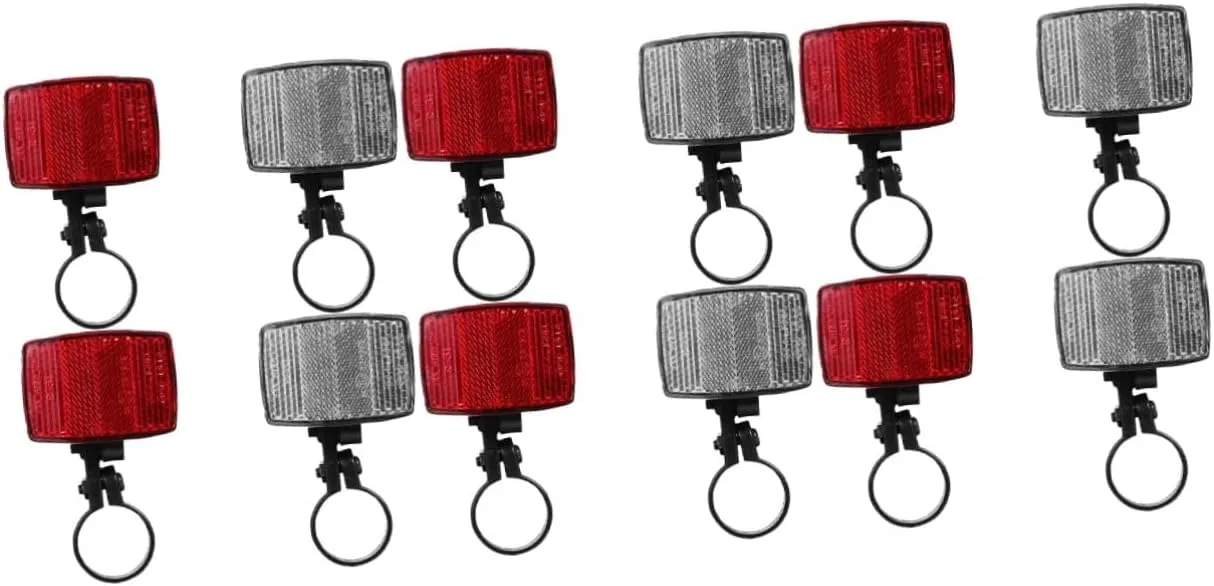 Kisangel Bike Reflectors Front Rear Reflective Lamp Accessories Lightweight Warning Reflectors for Enhanced Night