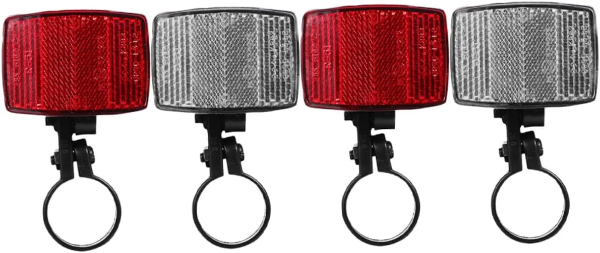 Kisangel Bike Reflectors Front Rear Reflective Lamp Accessories Lightweight Warning Reflectors for Enhanced Night
