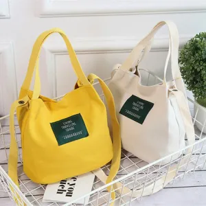 Korean Style Trendy Minimalist Preppy Letter Shoulder Bags