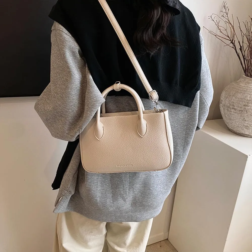 Ladies Maillard Handbag Detachable Strap Vintage Crossbody Bag PU Leather All-Match Shoulder Bag Travel Shopping Com