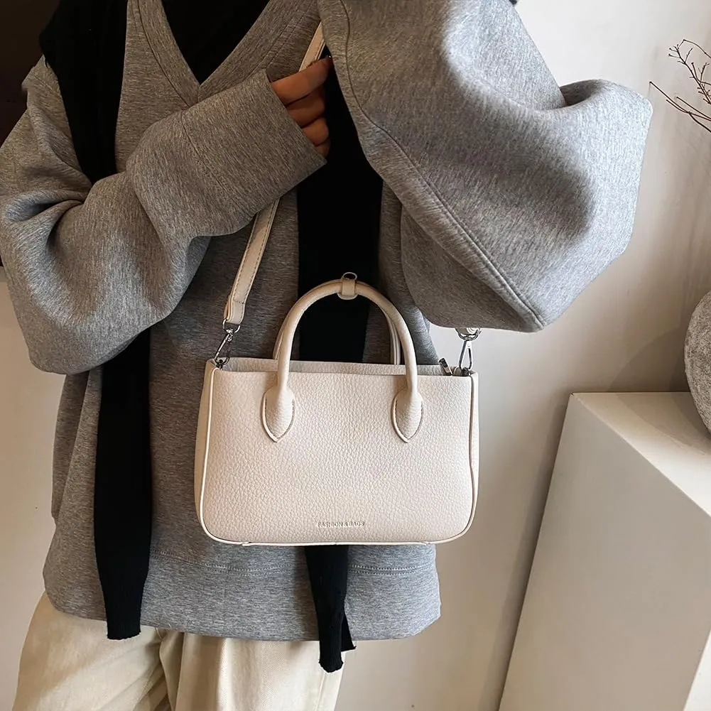 Ladies Maillard Handbag Detachable Strap Vintage Crossbody Bag PU Leather All-Match Shoulder Bag Travel Shopping Com