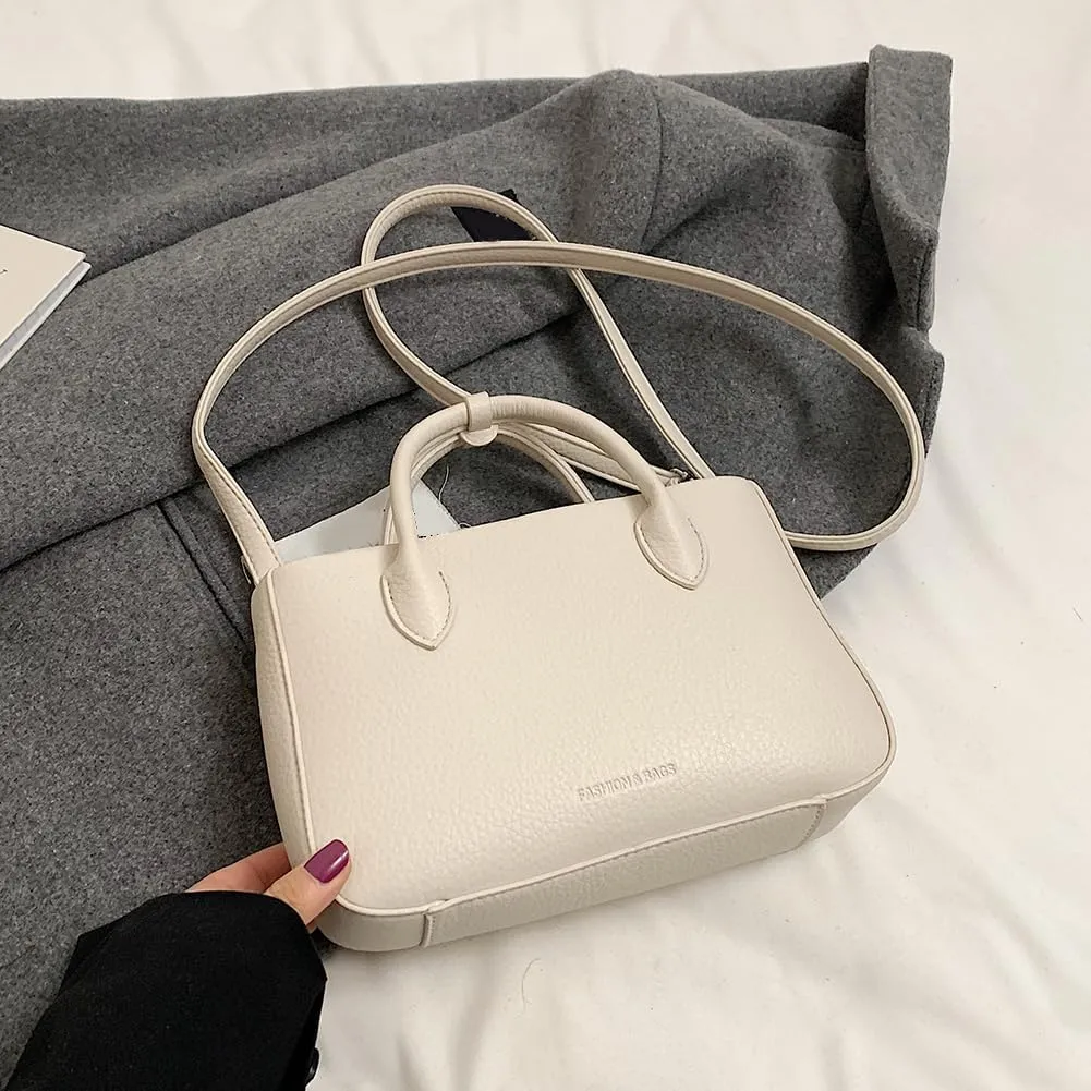 Ladies Maillard Handbag Detachable Strap Vintage Crossbody Bag PU Leather All-Match Shoulder Bag Travel Shopping Com