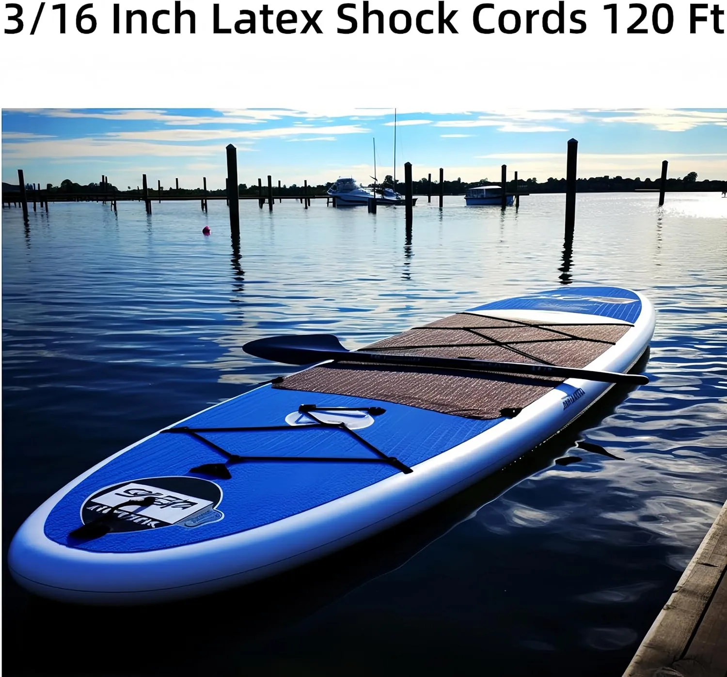 Lanlord 3/16 Inch Black Shock Cord Bungee Cord,Elastic Cord, Elastic Rope,120 Feet (37m),Black3/16In 120Ft.