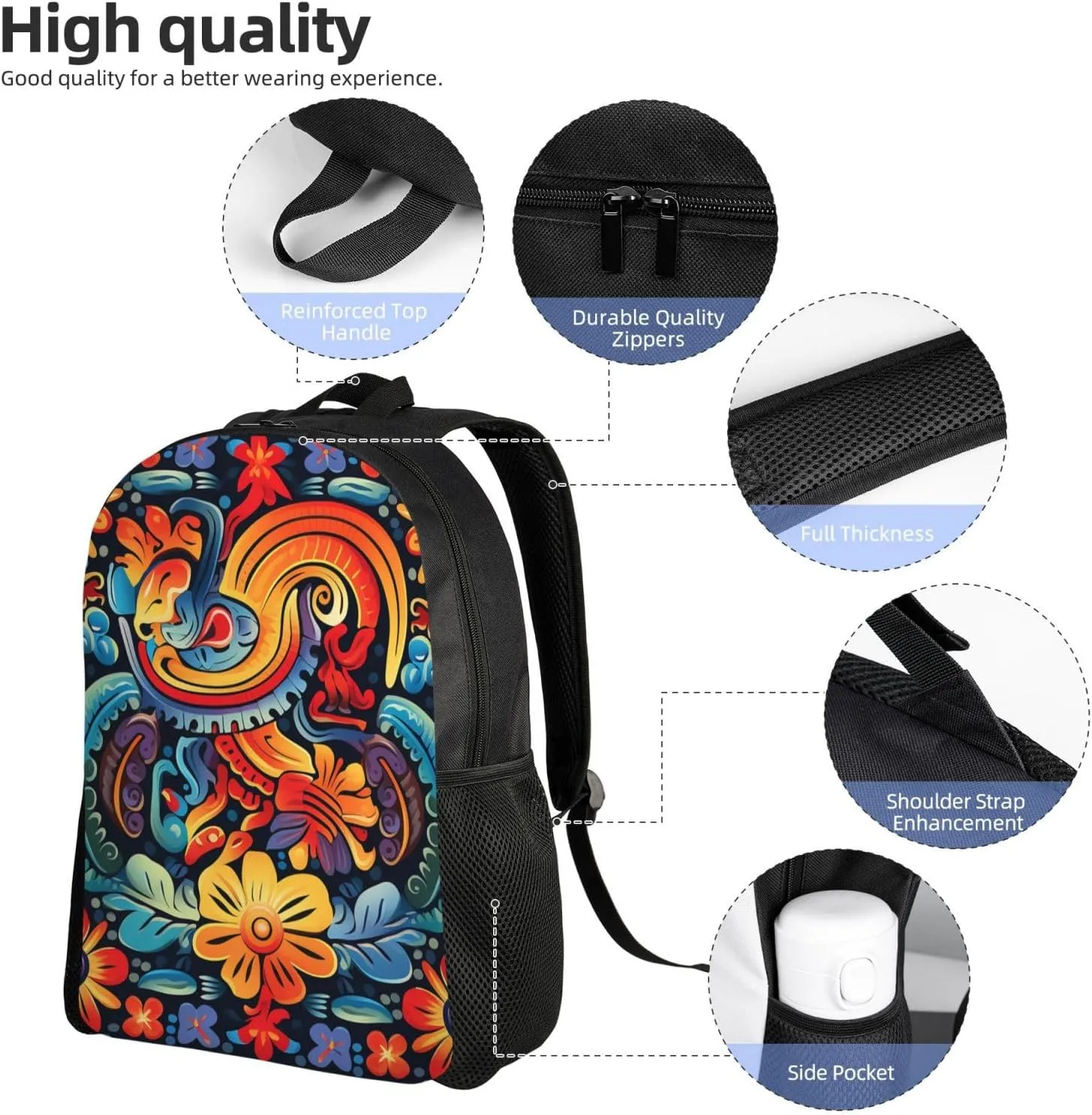 Laptop Backpack for Women Men Carry-on Backpack Mexican Daypack Lightweight Travel Shoulder Bags
