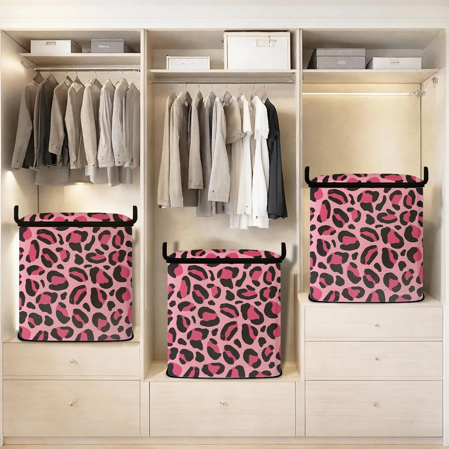 Large Comforter Storage Bag with Zipper,Closet Organizer for Clothes/Blankets/Quilts/Pillows,Fabric Storage Bags with Portable Handles 95L(2-Pack)