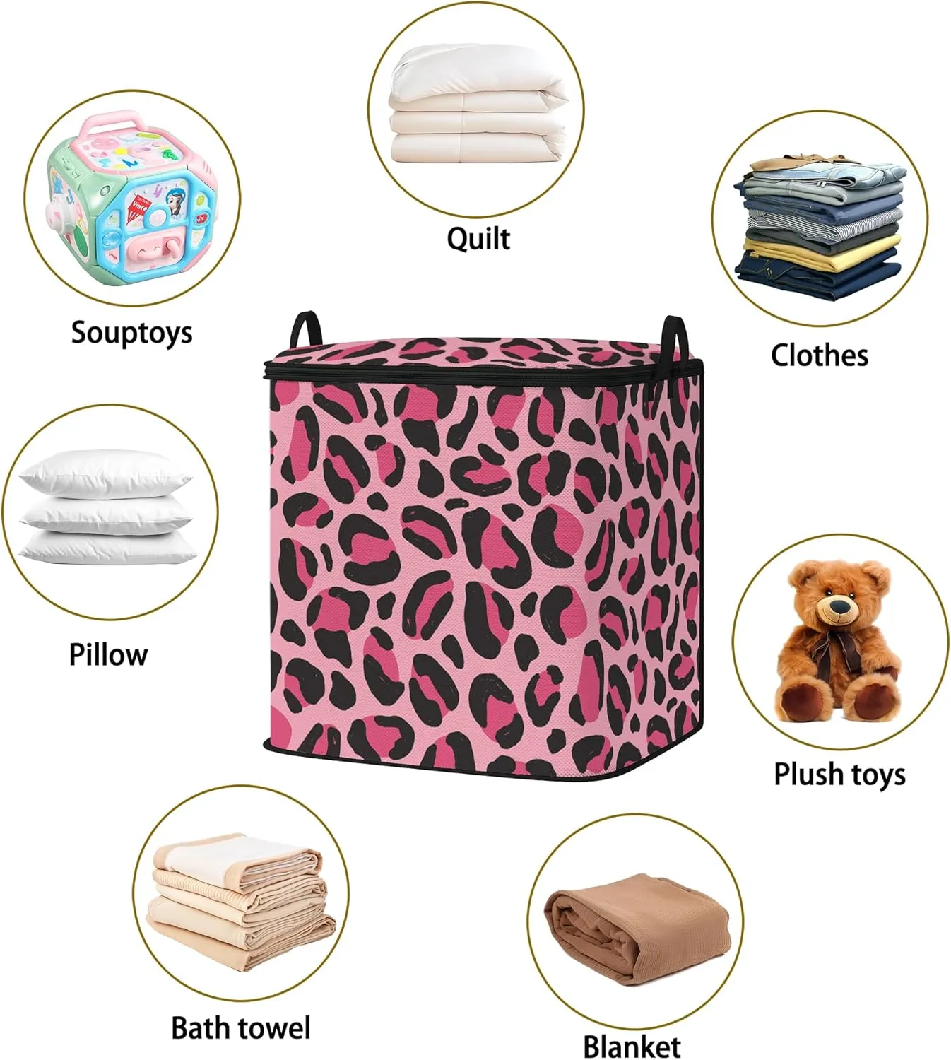 Large Comforter Storage Bag with Zipper,Closet Organizer for Clothes/Blankets/Quilts/Pillows,Fabric Storage Bags with Portable Handles 95L(2-Pack)