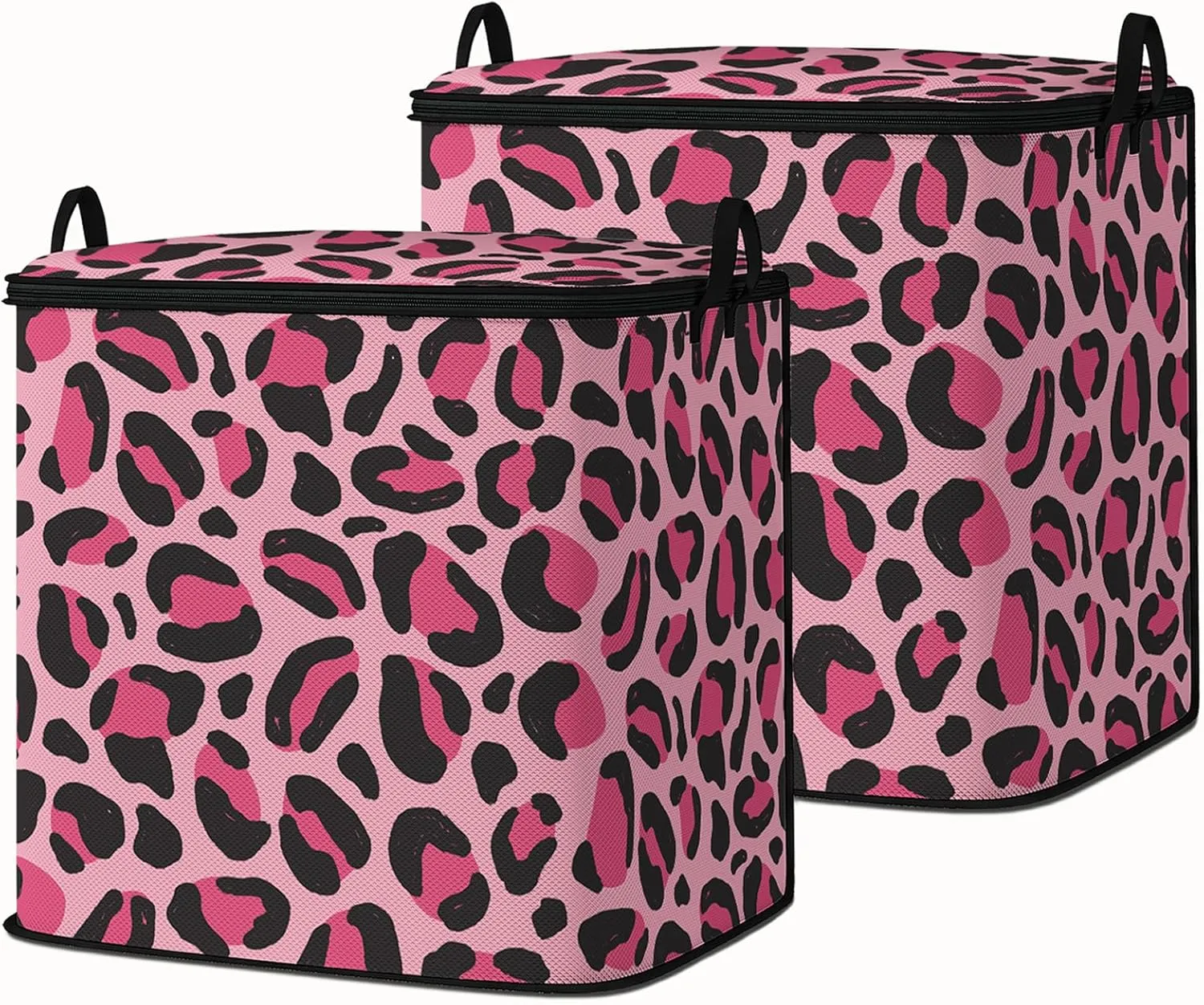 Large Comforter Storage Bag with Zipper,Closet Organizer for Clothes/Blankets/Quilts/Pillows,Fabric Storage Bags with Portable Handles 95L(2-Pack)
