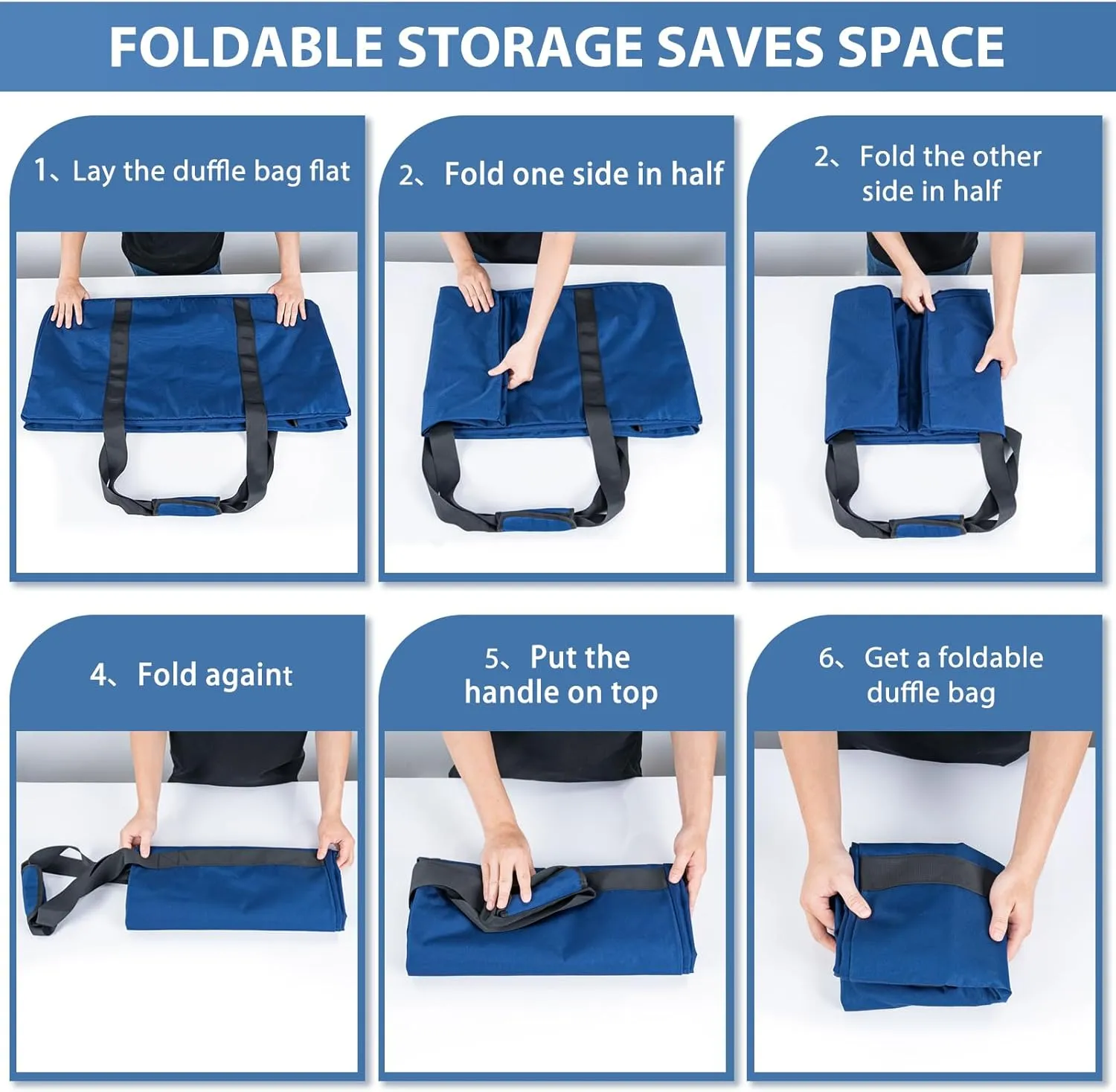 Large Travel Duffle Bag, 100L Gear Bag for Men and Women, Storage Bag Ideal for Overnight Camping and Weekend Getaways, Dark Blue