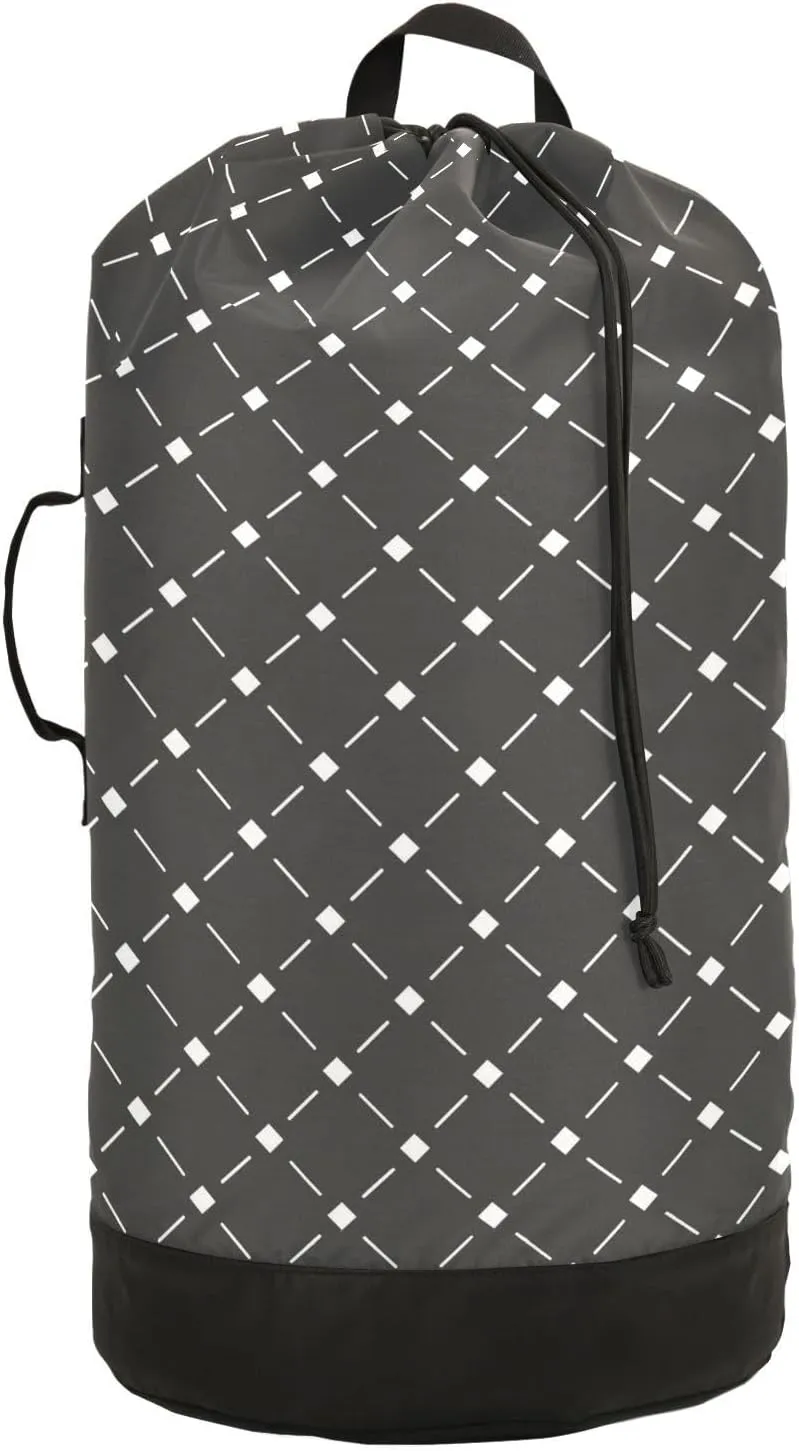 Laundry Bag Backpack Travel Hanging Laundry Bags Extra Large Heavy Duty with Handles Adjusted Shoulder Straps Drawstring Dirty Clothes Backpack For College Dorm Gym Hotel Black Plaid Pattern