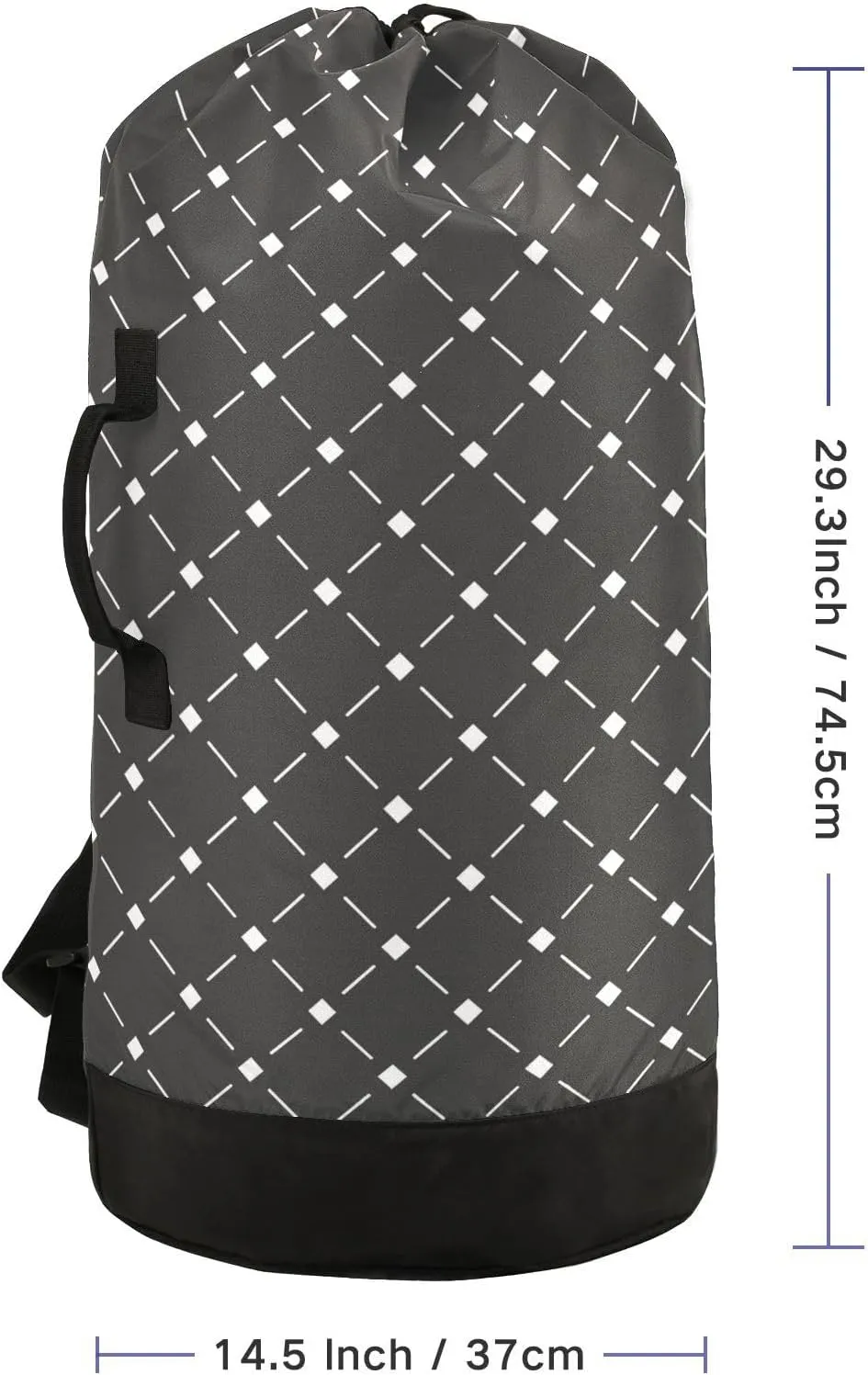 Laundry Bag Backpack Travel Hanging Laundry Bags Extra Large Heavy Duty with Handles Adjusted Shoulder Straps Drawstring Dirty Clothes Backpack For College Dorm Gym Hotel Black Plaid Pattern