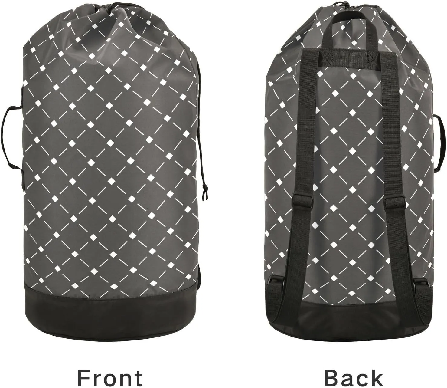 Laundry Bag Backpack Travel Hanging Laundry Bags Extra Large Heavy Duty with Handles Adjusted Shoulder Straps Drawstring Dirty Clothes Backpack For College Dorm Gym Hotel Black Plaid Pattern
