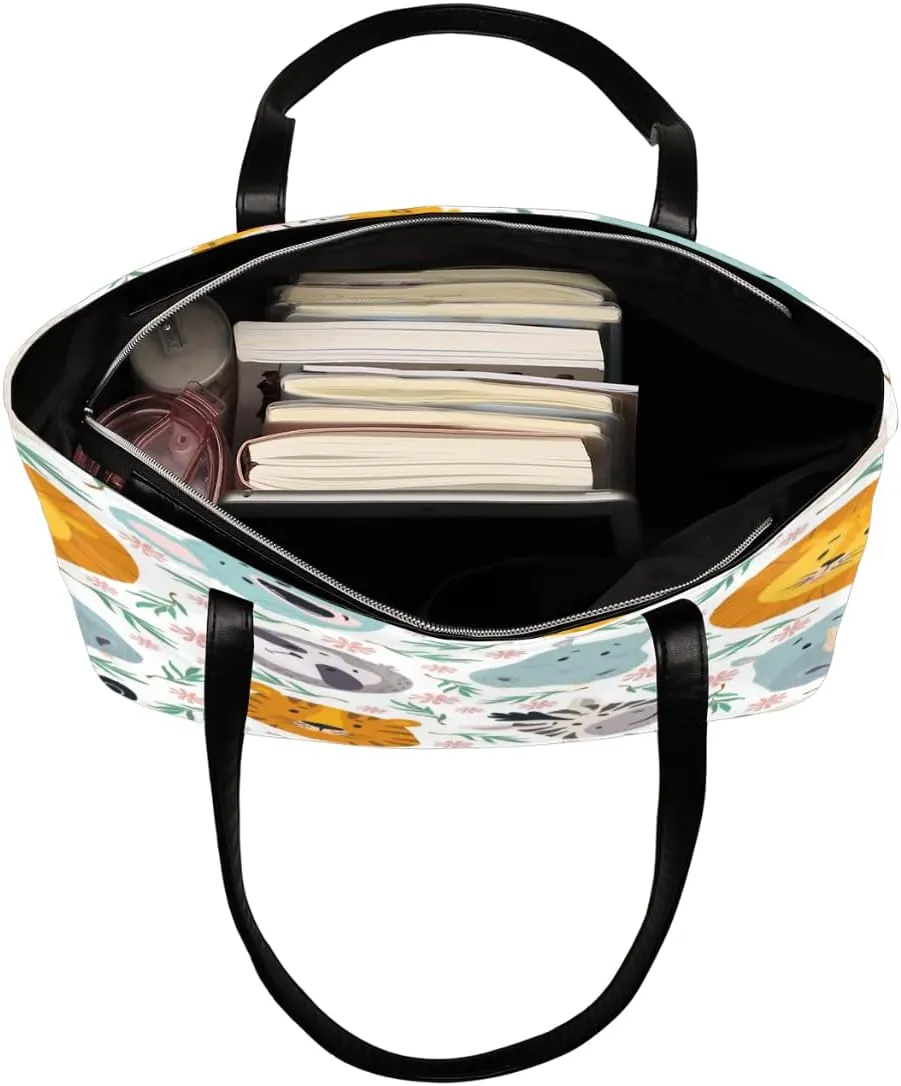Leather Tote Bag for Women Fashion Shoulder Bag Purses and Handbags Large Capacity Satchel Bags for Work Travel