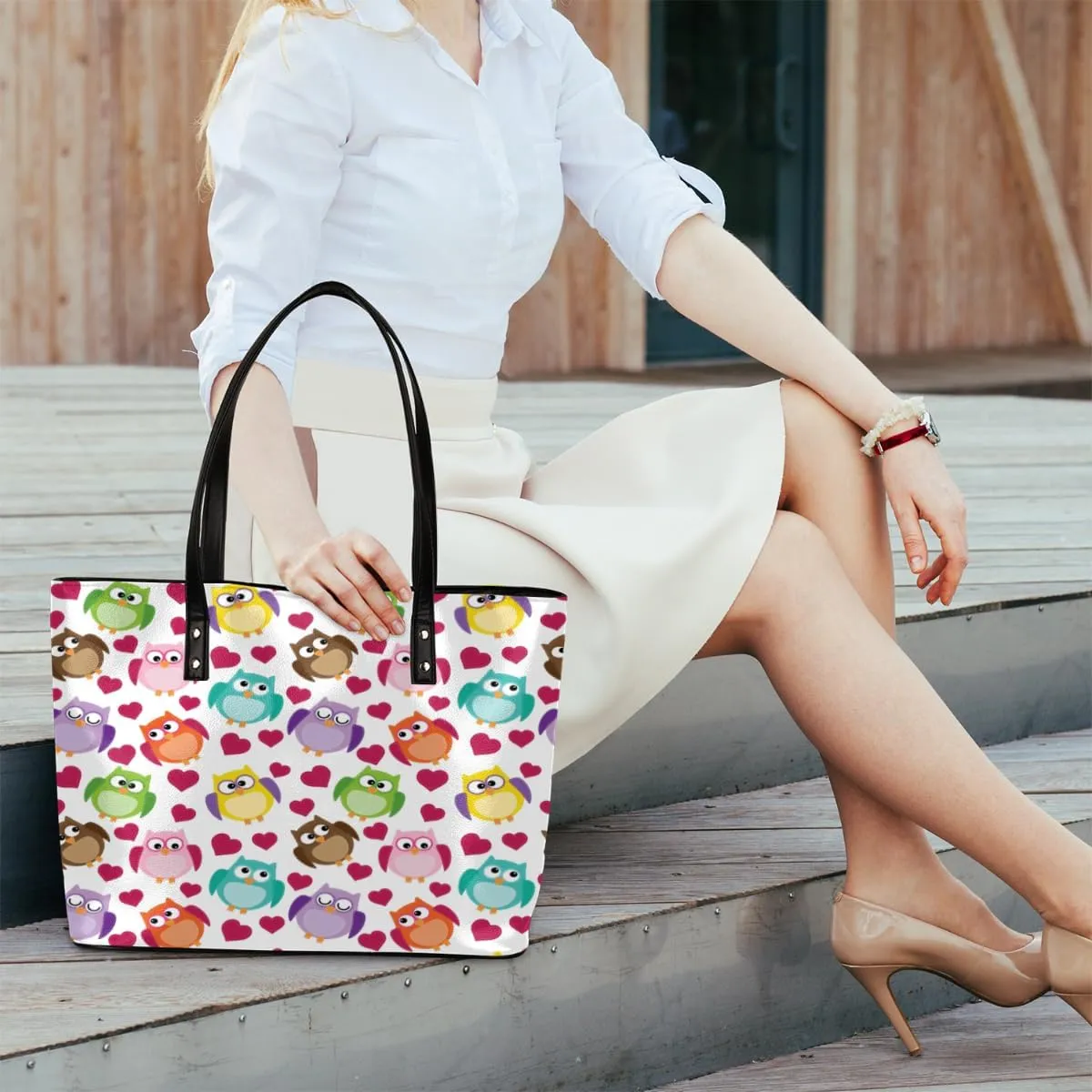 Leather Tote Bag for Women Fashion Shoulder Bag Purses and Handbags Large Capacity Satchel Bags for Work Travel