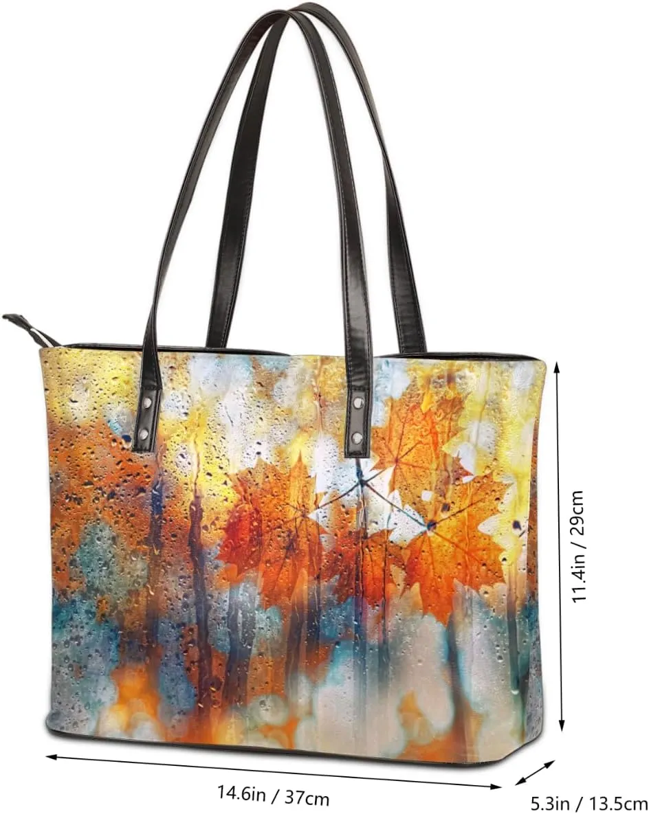 Leather Tote Bag for Women Fashion Shoulder Bag Purses and Handbags Large Capacity Satchel Bags for Work Travel