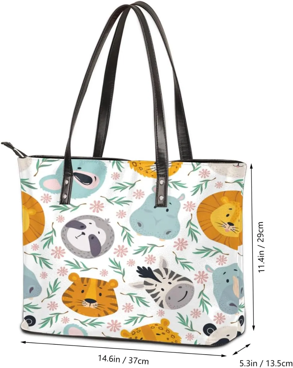 Leather Tote Bag for Women Fashion Shoulder Bag Purses and Handbags Large Capacity Satchel Bags for Work Travel