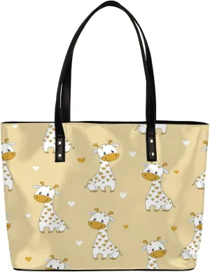 Leather Tote Bag for Women Fashion Shoulder Bag Purses and Handbags Large Capacity Satchel Bags for Work Travel