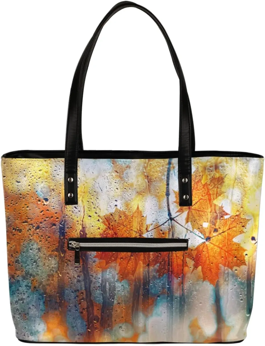 Leather Tote Bag for Women Fashion Shoulder Bag Purses and Handbags Large Capacity Satchel Bags for Work Travel