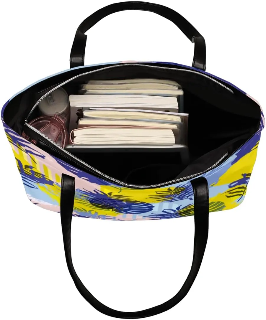 Leather Tote Bag for Women Fashion Shoulder Bag Purses and Handbags Large Capacity Satchel Bags for Work Travel
