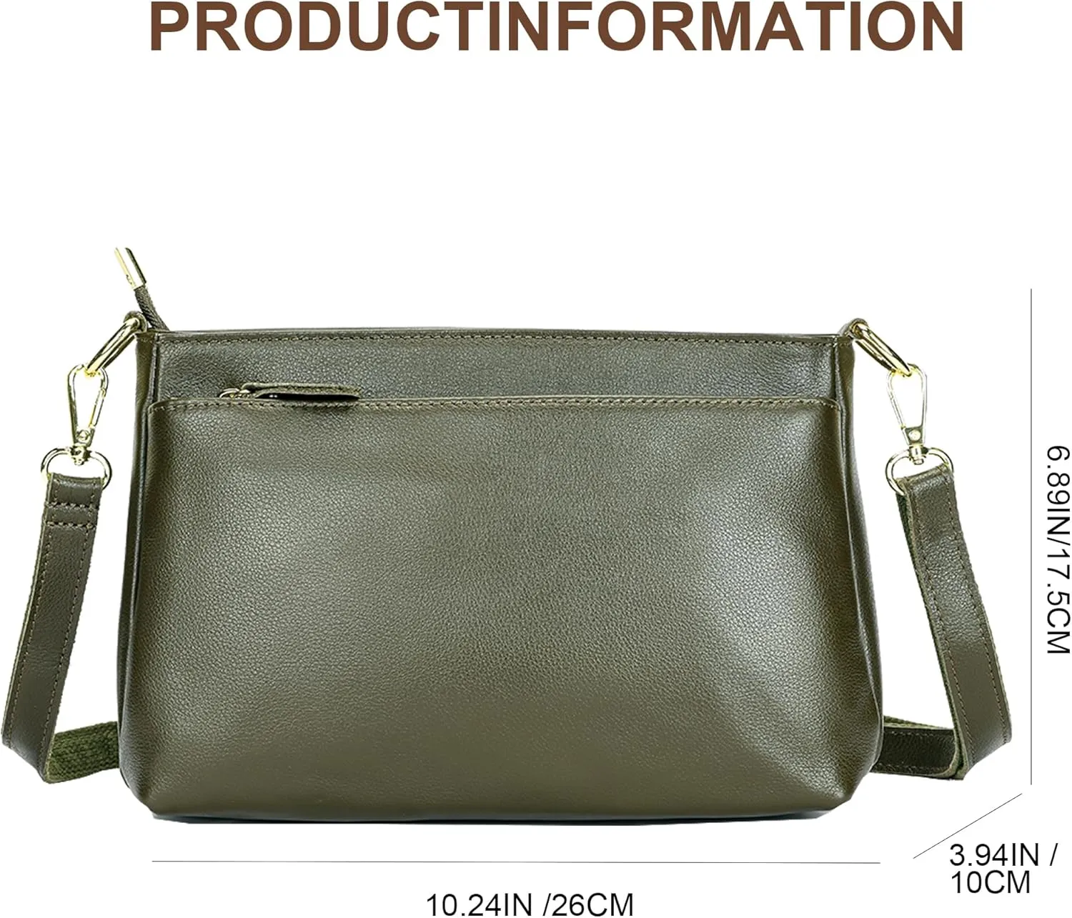 Leather Women's Crossbody Bag, Stylish Small Square Shoulder Bag with Adjustable Shoulder Strap for Everyday Use