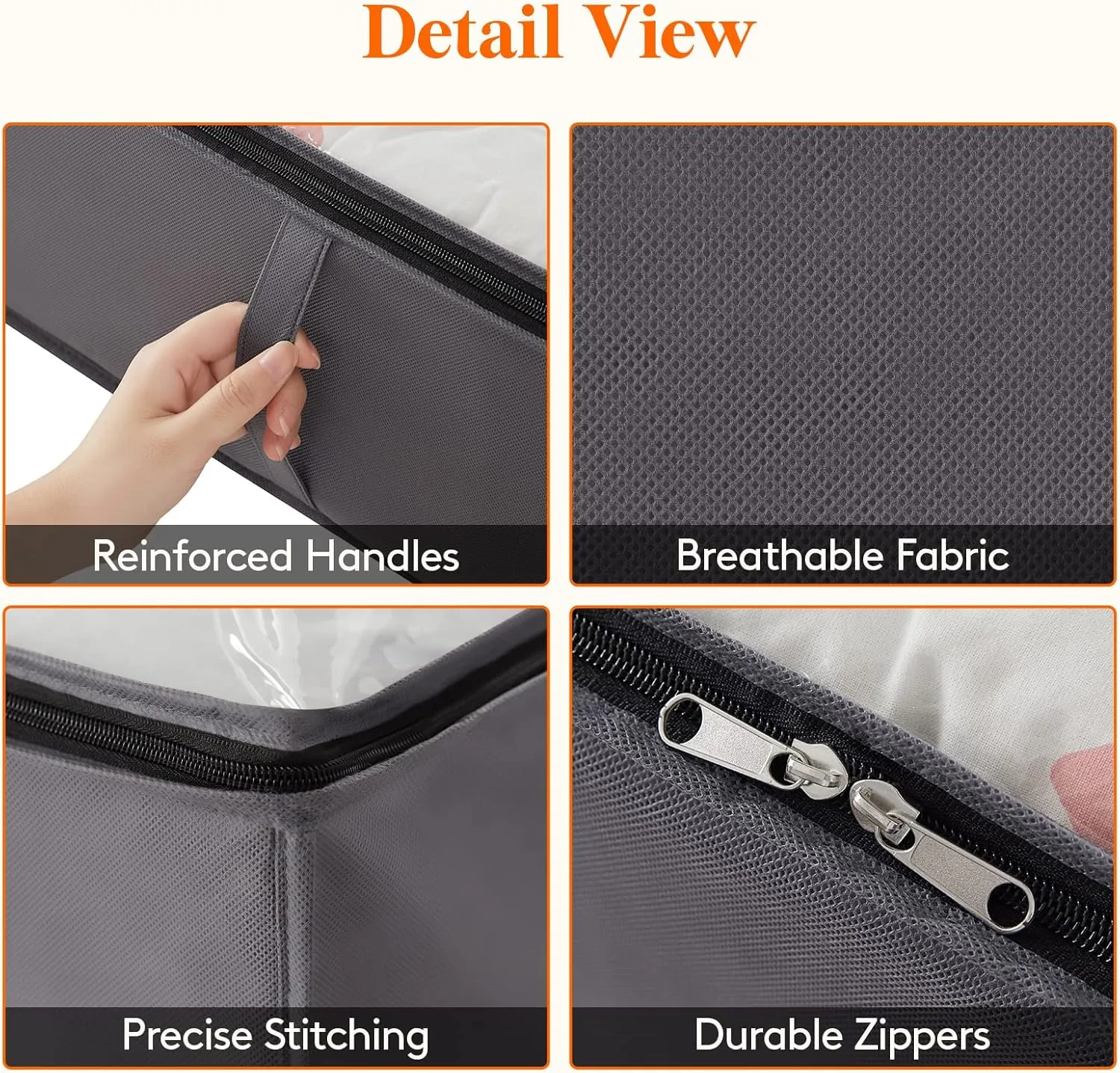 Lifewit 90L 4 Pack Under Bed Storage Containers, Large Capacity Blanket Storage Bags with Reinforced Handle, Organization and Storage for Comforters, Sheets, Clothes, Bedroom, College Dorm, Grey